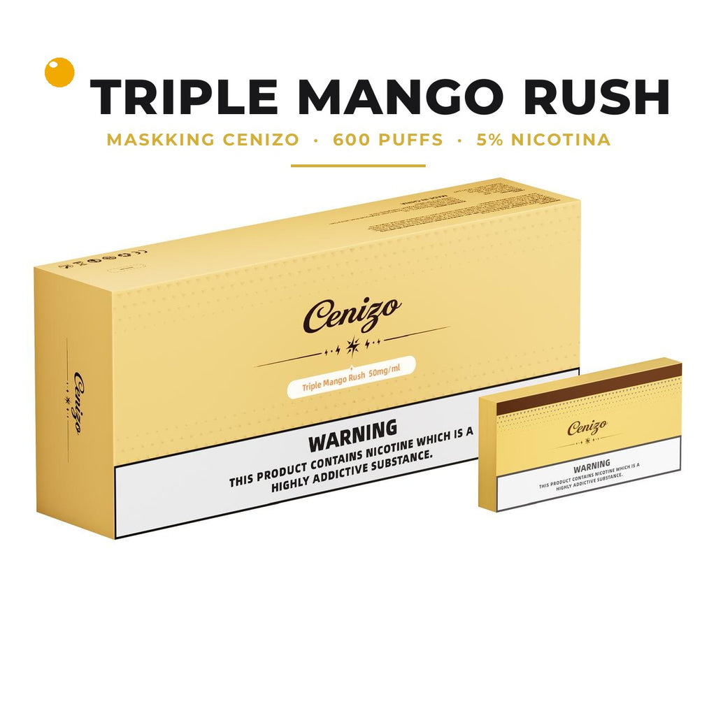 Maskking Cenizo sabor Triple Mango Rush, 600 puffs, cajetilla 5 piezas