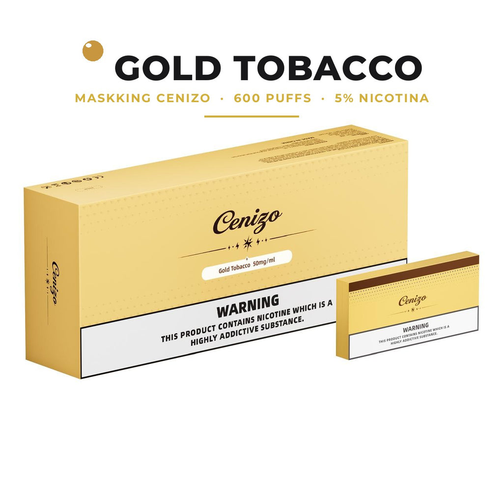 Maskking Cenizo sabor Gold Tobacco, 600 puffs, cajetilla 5 piezas