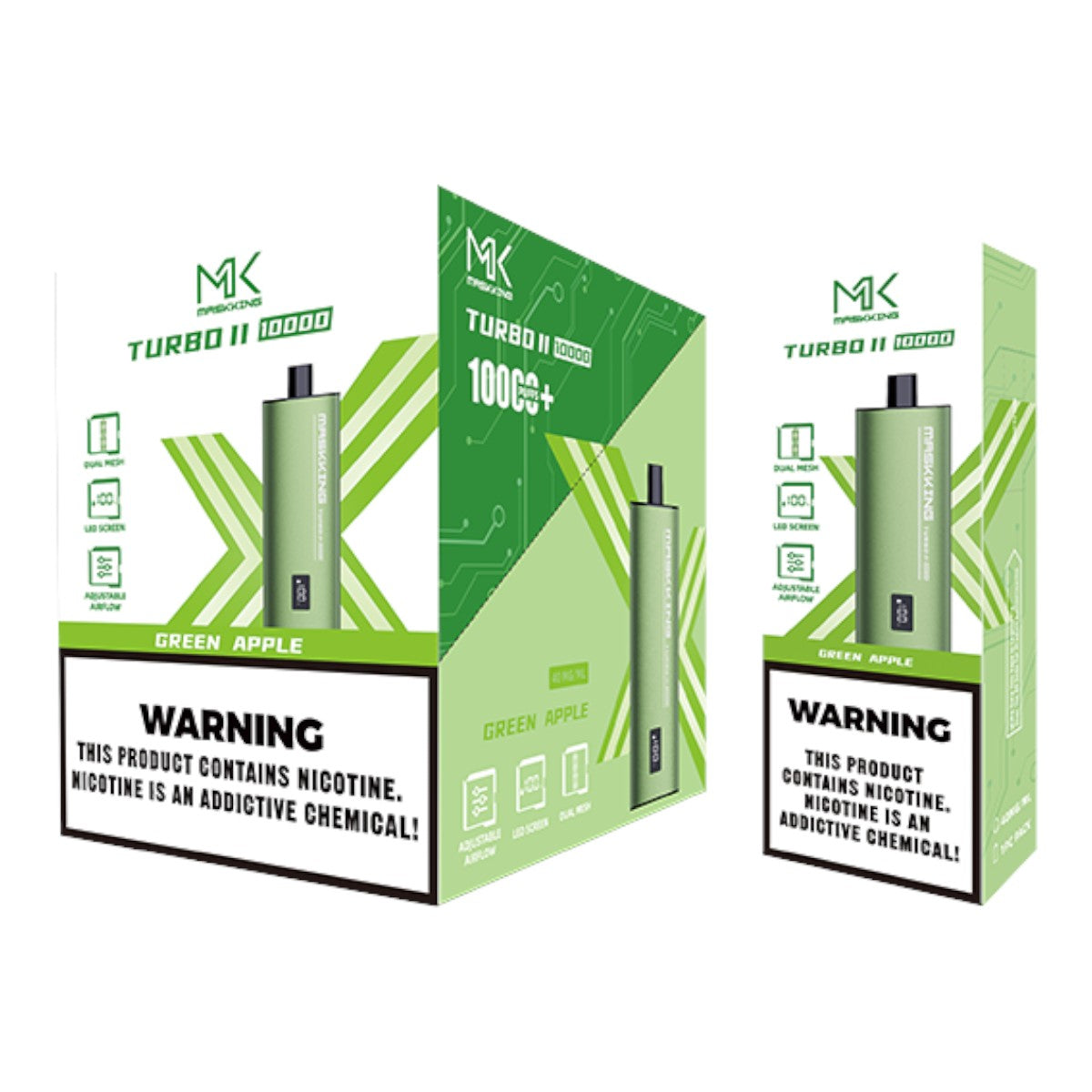 Maskking Turbo II (10 Pack) Green Apple