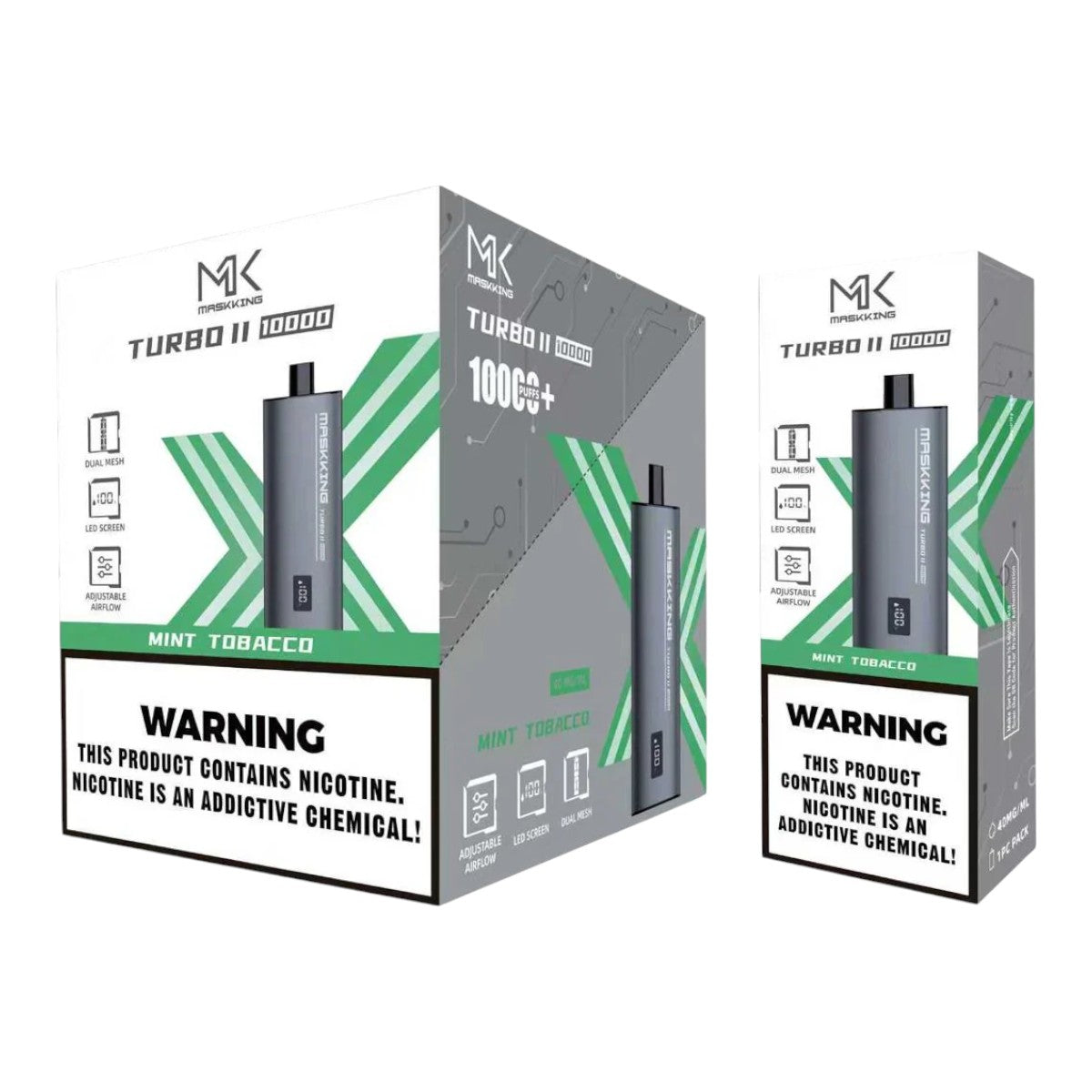 Maskking Turbo II (10 Pack) Mint Tobacco