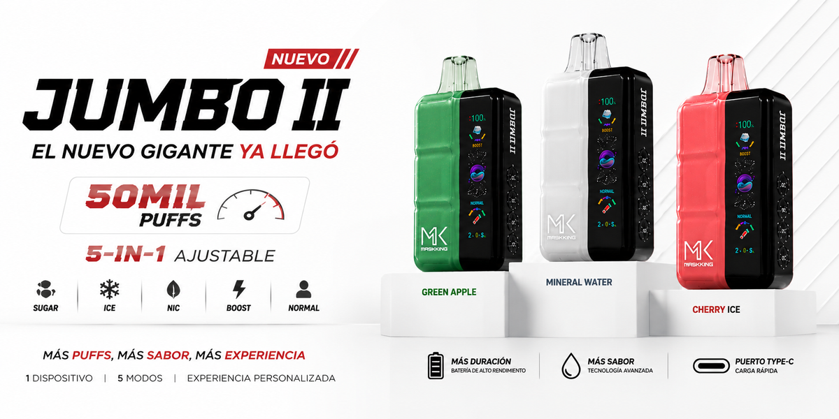Maskking Jumbo II 50000 puffs — banner principal, versión escritorio