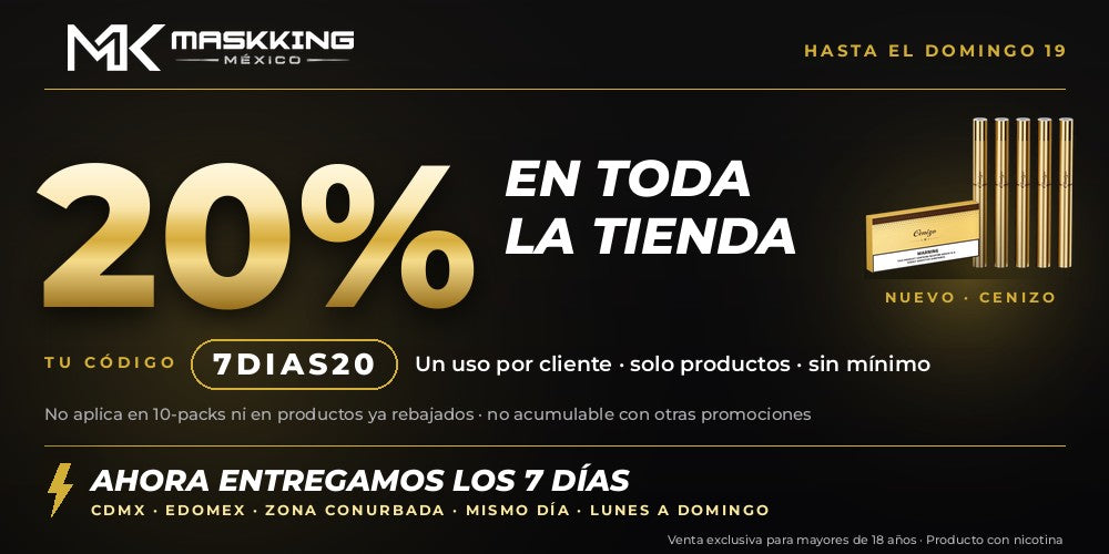 20 % en toda la tienda con el código 7DIAS20 hasta el domingo 19 · ahora entregamos los 7 días