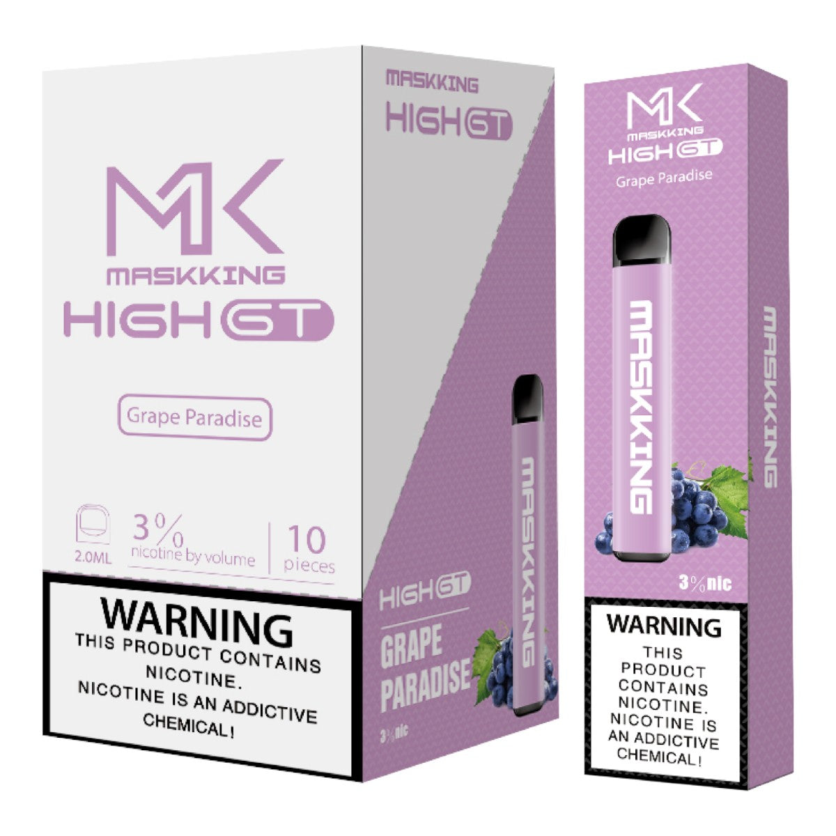 Maskking GT 10 Pack, 10 vapes desechables +500 puffs originales mayoreo México