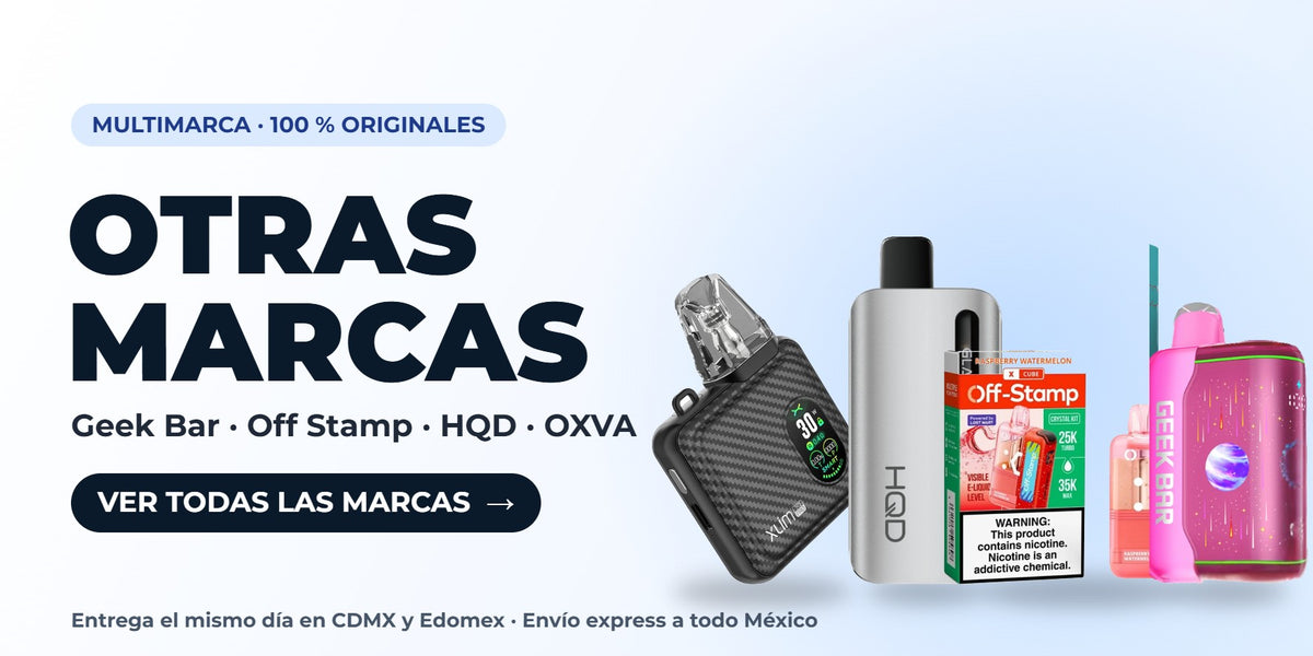 Otras marcas originales: Geek Bar, Off Stamp, HQD y OXVA con entrega el mismo día