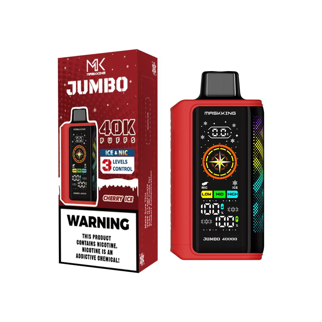 Maskking Jumbo control de nicotina y menta ICE, vape recargable México
