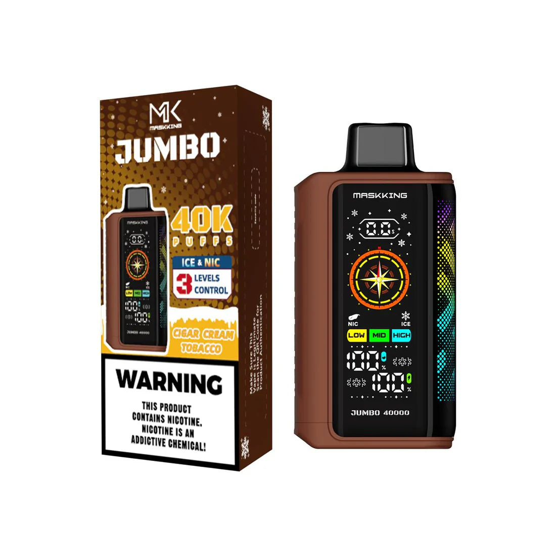 Vape Maskking Jumbo doble pantalla de batería y líquido, original México