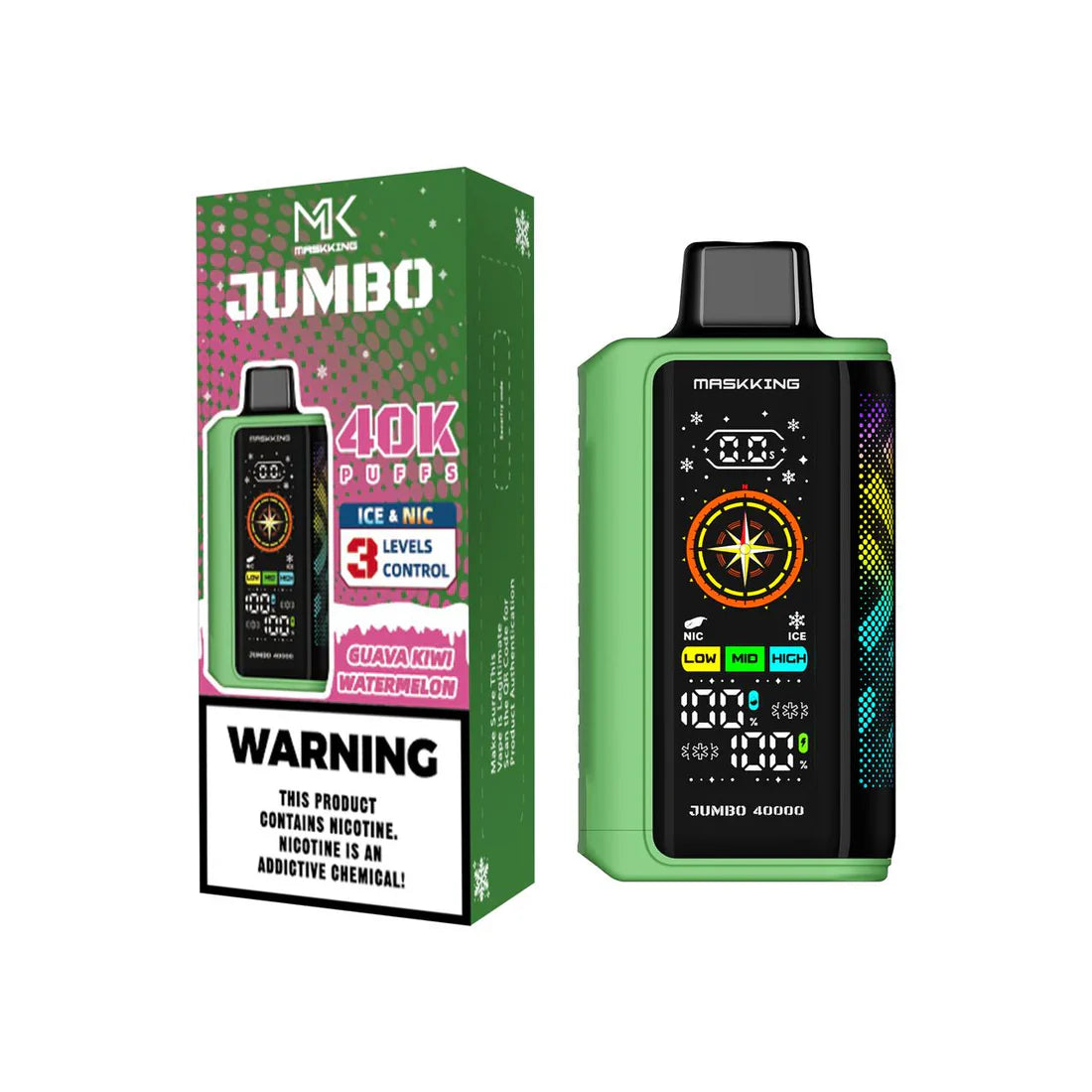 Vape Maskking Jumbo 40000 puffs con doble pantalla original México