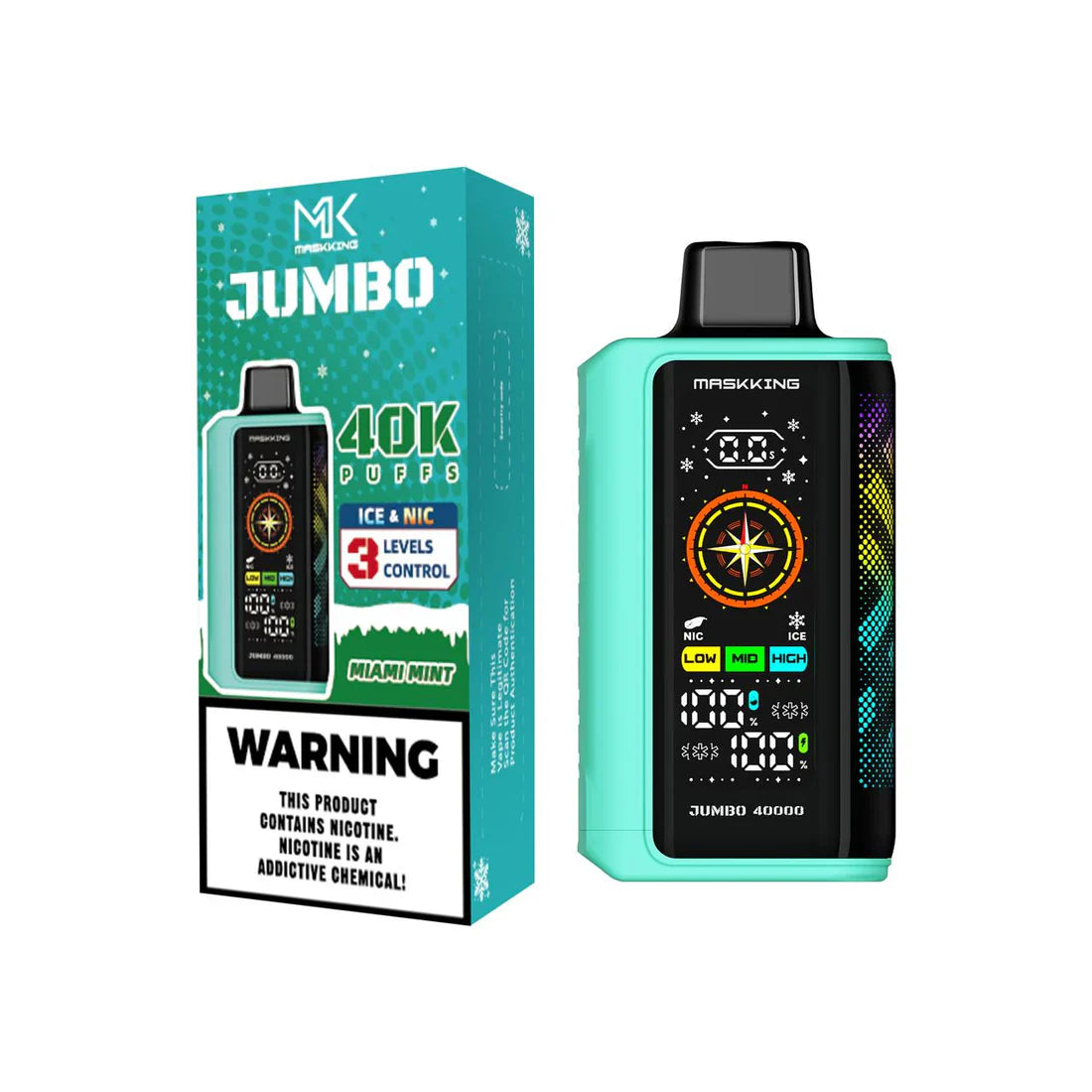 Maskking Jumbo vape de gran duración con pantalla, original en México