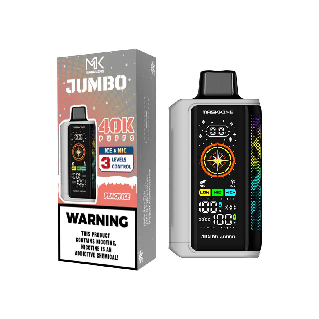 Maskking Jumbo recargable de larga duración, vape original Maskking México