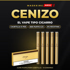 Vape Maskking Cenizo 600 puffs tipo cigarro, cajetilla con 5 piezas, original México